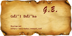 Gál Béke névjegykártya