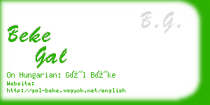 beke gal business card
